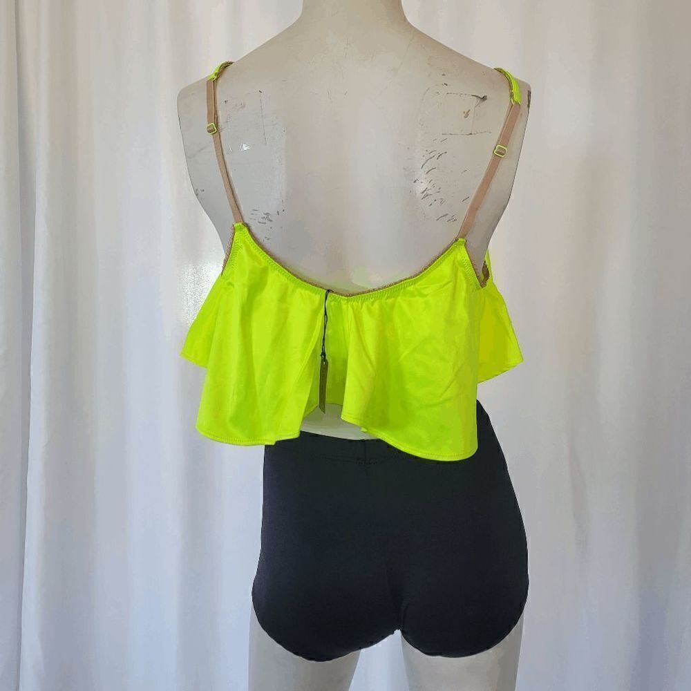 Love Haus by Beach Bunny womens neon yellow nude cami pajama top size S - Picture 6 of 7